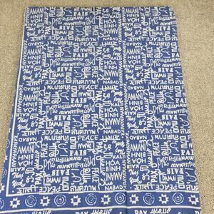Archana Hanukkah Tablecloth 84" x 60" Blue White Cotton Rectangular Lightweight